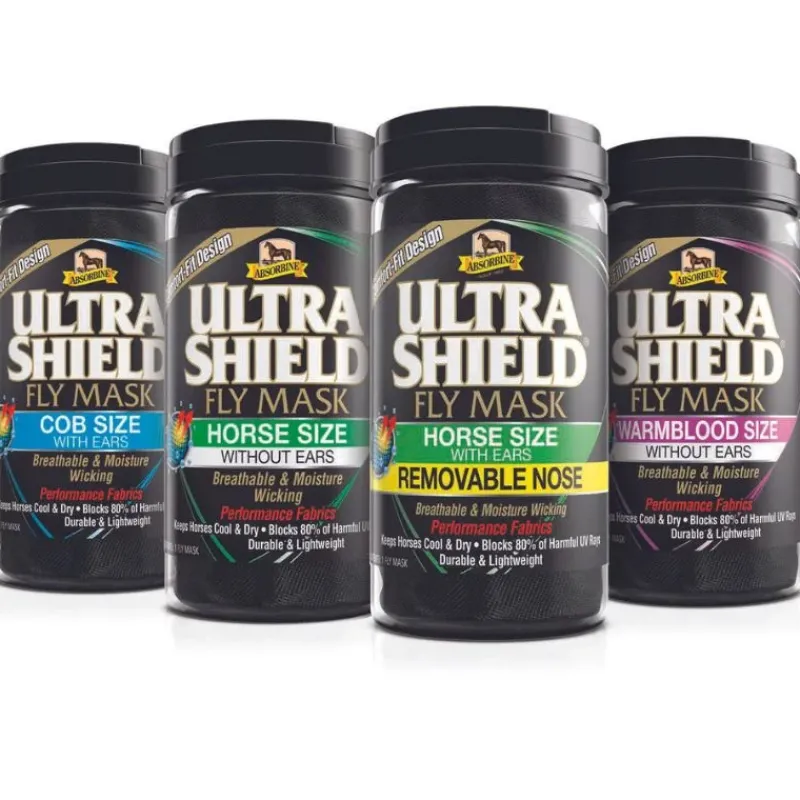 Absorbine Masques Anti-Mouches^UltraShield Fly Mask - avec et sans Oreilles - Masque Anti-Insectes