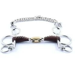 Jump'In Mors Double Brisure|Mors Pessoa, Mors Pelham^Mors Pelham Petites Branches Double Brisure Recouvert de Cuir