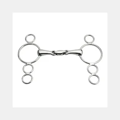 Mors Double Brisure|Mors Pessoa, Mors Pelham^Mors Pessoa 4 anneaux à double brisure, en inox, canons moyens