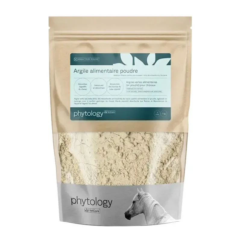 Phytology VetCare Phytology Vetcare|Ulcères, Acidité Gastrique^Argile verte alimentaire Cheval poudre